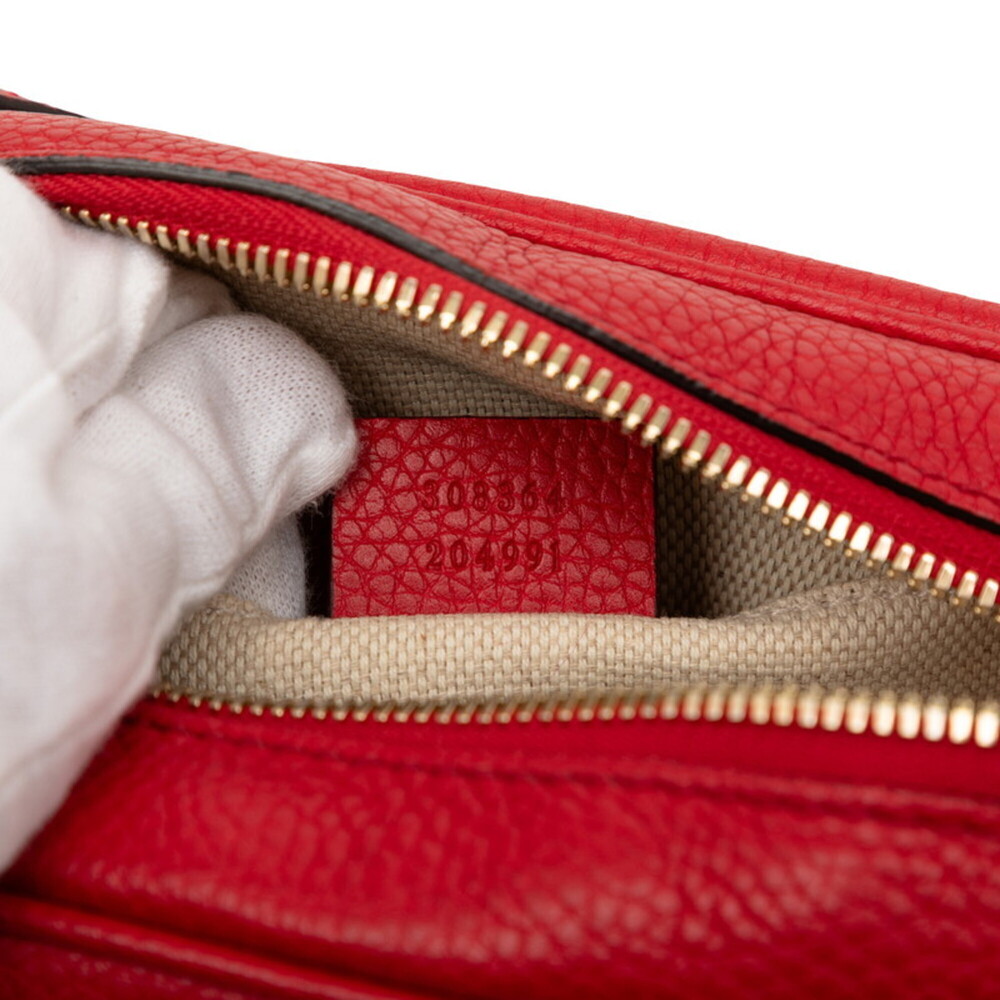 GUCCI Red Leather Shoulder Bag - Picture 6 of 6
